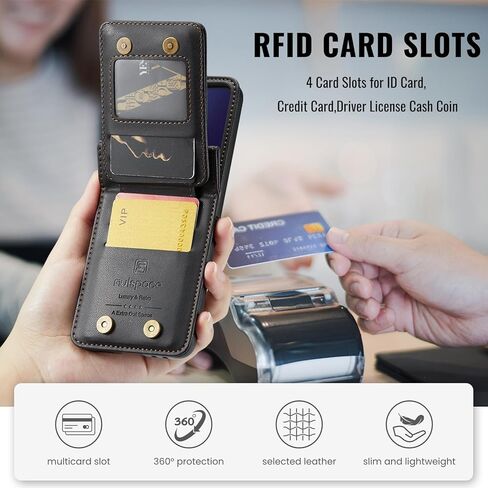 بالنسبة إلى Samsung Galaxy Z Flip 7 Case ، PU Leather Wallet Case مع حامل البطاقة ، حظر RFID ، وظيفة الوقوف ، حماية صدمة صدمة ، غلاف هاتف للنساء للنساء ، Z Flip 7 (Teal) in Kuwait