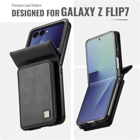 بالنسبة إلى Samsung Galaxy Z Flip 7 Case ، PU Leather Wallet Case مع حامل البطاقة ، حظر RFID ، وظيفة الوقوف ، حماية صدمة صدمة ، غلاف هاتف للنساء للنساء ، Z Flip 7 (Teal) in Kuwait