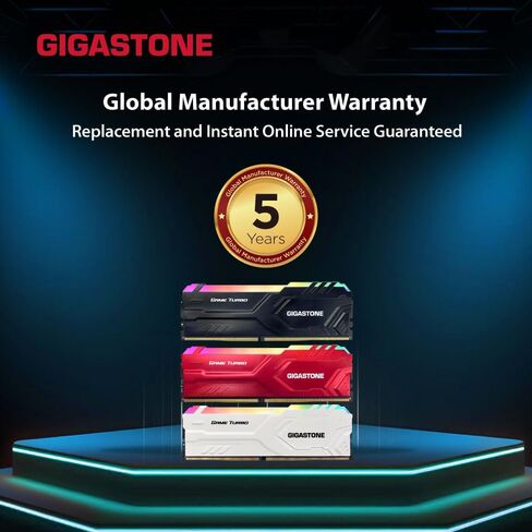 【RGB DDR5 RAM】 Gigastone Game Turbo 64GB KIT (4x16GB) DDR5 6400MHz PC5-51200 CL40-40-40-84 Intel XMP 3.0 AMD EXPO 1.35V UDIMM 288 PIN غير متكافئ الأداء. in Saudi Arabia