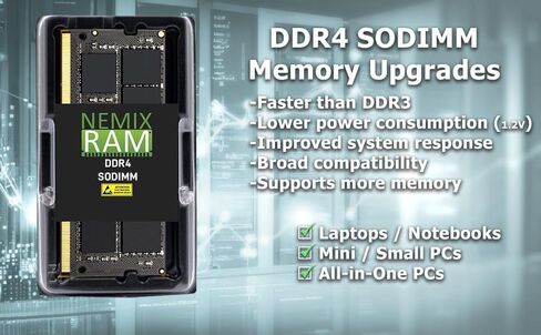 NEMIX RAM 16GB (1x16GB) DDR4 3200MHz PC4-25600 2RX8 1.2V CL22 260-PIN NONCC SODIMM متوافق مع MELL SNPWTHG4C/16G AA937596 محمول PC PC AIO AIO in Saudi Arabia
