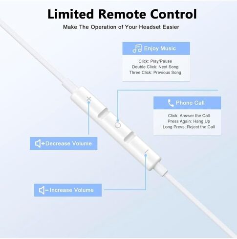 2 Pack USB C سماعات الرأس السلكية السلكية مع التحكم في الميكروفون ومحلول الصوت-إلغاء الضوضاء سماعات الأذن USB-C لـ iPhone 16/15 Pro Max Plus و iPad Pro و Galaxy S25/S24 Ultra و Pixel 9/8/7 in Kuwait