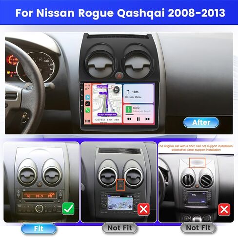 2+64g راديو لنيسان روج Qashqai 2008-2013 Carplay Stereo Android 15 Car Radio 9 "شاشة تعمل باللمس Auto Camera GPS FM RDS DSP 26UI in Saudi Arabia