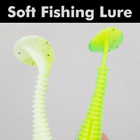 7cm Soft Lure Fishing Bait (Iridescent Orange) 10-Pack - T-Tail Worms for Bass Fishing in Saudi Arabia