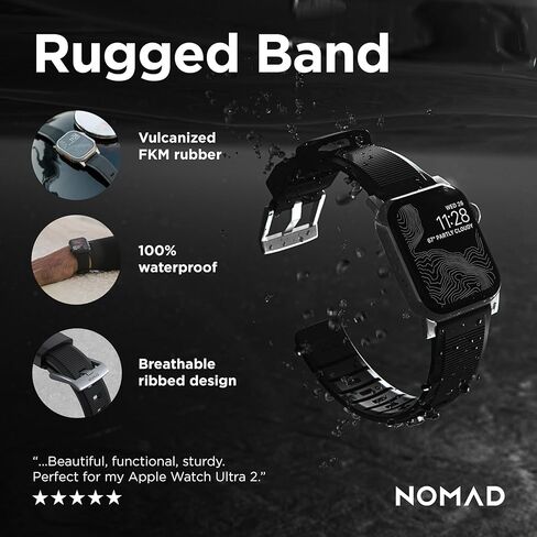 NOMAD Black Rugged Band for Apple Watch - 45/49mm in Saudi Arabia