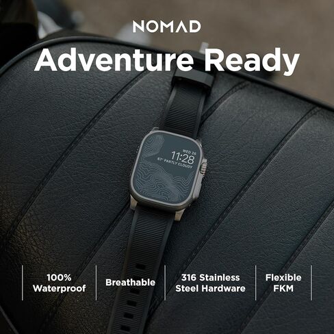 NOMAD Black Rugged Band for Apple Watch - 45/49mm in Saudi Arabia