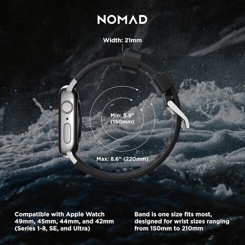 NOMAD Black Rugged Band for Apple Watch - 45/49mm in Saudi Arabia