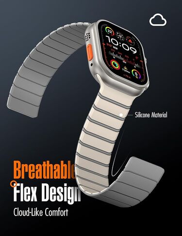 Sport Magnetic Watchband متوافق مع Apple Watch Ultra 3/2/1 Band 49mm Series 11/10 46mm ، شريط معصم مضاد للماء لـ IWatch Series 9/8/7 45mm ، SE3-1/Series 6/5/4 44 مم ، سلسلة 3/2/1 42 ​​مم 42 مم in Kuwait