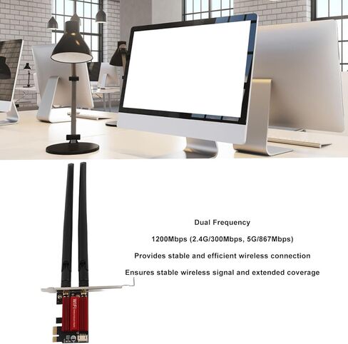 7265AC Pro PCIe WiFi Card 1200Mbps Band 2.4GHz 5GHz مع 4.0 لـ 7 8 10 11 in Kuwait