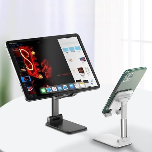 Foldable Portable Phone Stand Universal Smartphone Holder for Desk Use Adjustable Angle Perfect for Travel and Home(Black) in Saudi Arabia