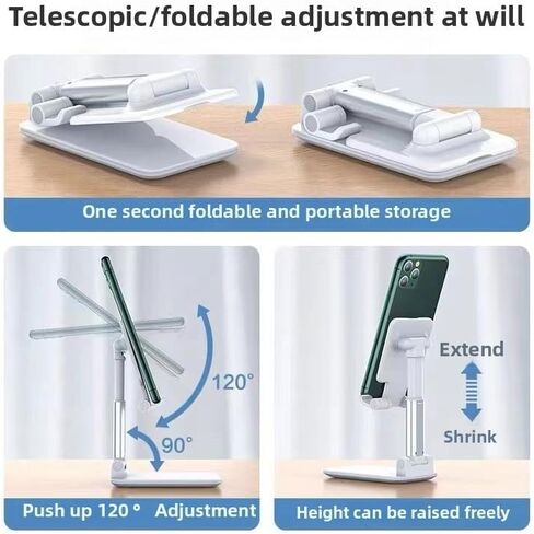 Foldable Portable Phone Stand Universal Smartphone Holder for Desk Use Adjustable Angle Perfect for Travel and Home(Black) in Saudi Arabia