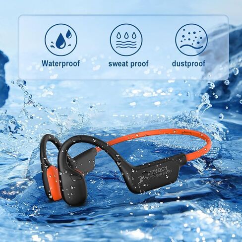 سماعات توصيل العظام ، أذن مفتوحة Bluetooth 5.4 سماعات الرأس مع MIC ， IPX6 مقاوم للماء سماعات بلوتوث ， 15 ساعة تشغيل ， للركض ， ركوب الدراجات ， المشي ، في الهواء الطلق (أسود) in Kuwait