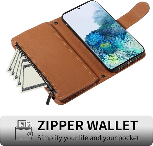 ل Samsung Galaxy S20 Plus S20+ 5G Wallet Phone Case with Crossbody Lanyard Strap Faux Card Card Slot Slot Stand Kickstand Men Women Flip Cover S20+ 5G S20Plus 20S+ S2O S 20+ G5 Black in Kuwait