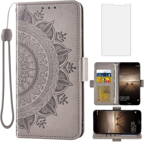 Asuwish Phone Case for Huawei Mate 9 Wallet Cover Presped Glass Screen Protector حامل بطاقة الائتمان in Kuwait