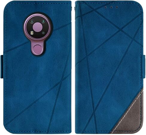 Asuwish Compatible with Nokia 3.4 Wallet Case and Tempered Glass Screen Protector Lanyard Leather Flip Card Holder Stand Kickstand Cell Accessories Phone Cover for Nokia3.4 TA-1285 Women Men Blue in Kuwait