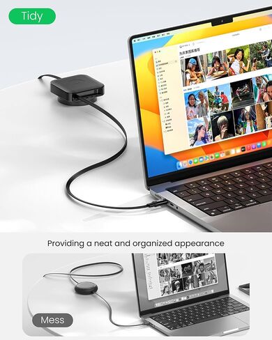 Fasgear Retractable USB C Cable Desk Mount ، 60W PD/PPS شحن سريع USB C 2.0 شاحن لـ iPhone 16 15 PRO/IPAD PRO/MAC-BOOK/SAM-SUNG ، 360 ° TYPE Cable C (2M ، Black) in Kuwait
