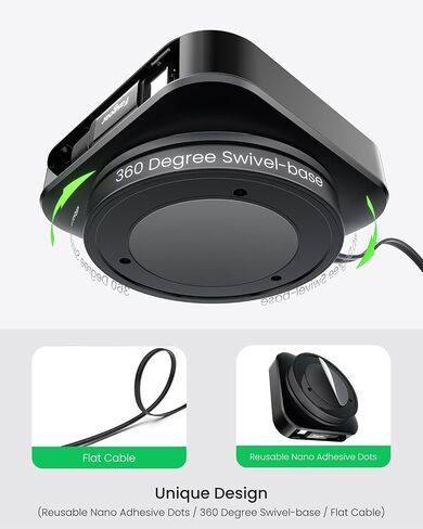 Fasgear Retractable USB C Cable Desk Mount ، 60W PD/PPS شحن سريع USB C 2.0 شاحن لـ iPhone 16 15 PRO/IPAD PRO/MAC-BOOK/SAM-SUNG ، 360 ° TYPE Cable C (2M ، Black) in Kuwait