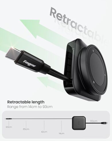 Fasgear Retractable USB C Cable Desk Mount ، 60W PD/PPS شحن سريع USB C 2.0 شاحن لـ iPhone 16 15 PRO/IPAD PRO/MAC-BOOK/SAM-SUNG ، 360 ° TYPE Cable C (2M ، Black) in Kuwait