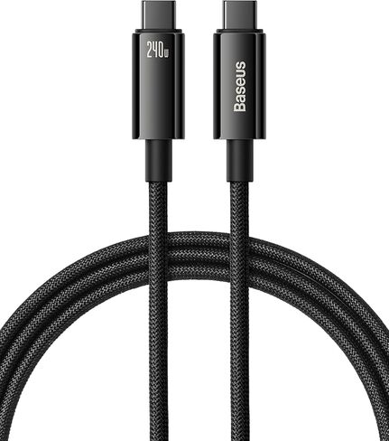 BASEUS USB C Cable ، 240W PD 5A شحن سريع USBC إلى كبل USBC ، سبيكة من نايلون من النوع C من النوع C الشاحن لـ iPhone 17 16 Pro/Plus/Pro Max ، MacBook ، iPad Pro/Mini ، Samsung S23/S22+ (6.6ft) in Kuwait