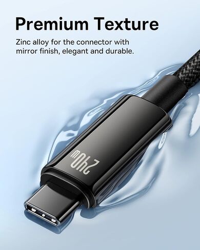 BASEUS USB C Cable ، 240W PD 5A شحن سريع USBC إلى كبل USBC ، سبيكة من نايلون من النوع C من النوع C الشاحن لـ iPhone 17 16 Pro/Plus/Pro Max ، MacBook ، iPad Pro/Mini ، Samsung S23/S22+ (6.6ft) in Kuwait