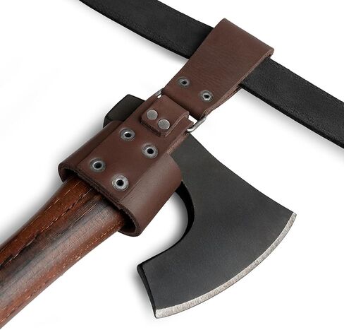 Valhalla Gear، حامل فأس ريفي مصنوع يدويًا من جلد سميك محبب بالكامل - بني بوربون in Kuwait