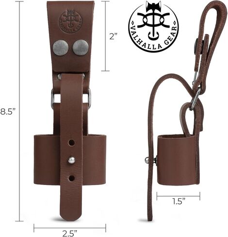Valhalla Gear، حامل فأس ريفي مصنوع يدويًا من جلد سميك محبب بالكامل - بني بوربون in Kuwait