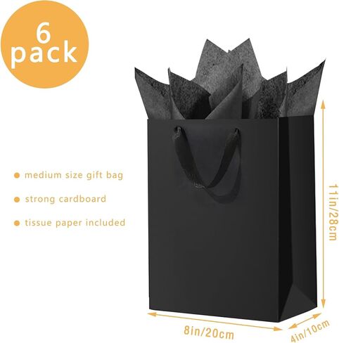 OfficeCastle 16.5" Extra Large Gift Bags with Tissue Paper, 16.5x6x12 Inch (42x15x30cm), 2 Pack Birthday Bags in Kuwait