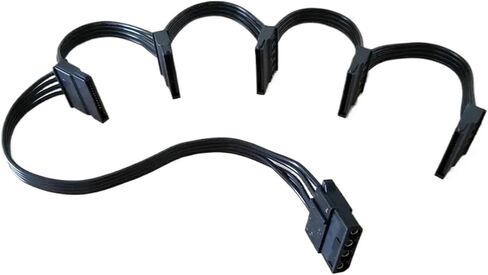 محرك الأقراص الصلبة للكمبيوتر الكمبيوتر الشخصي 4Pin أنثى IDE 1 إلى 5 SATA محول محول محول الطاقة كابل الطاقة in Saudi Arabia