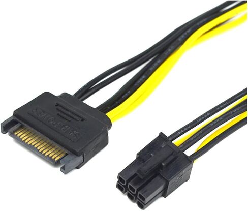 5pcs 20CM SATA to 6pin Graphics Card Power Cable SATA 15pin to 6pin PCIe PCI-e PCI Adapter Power Supply for Miner Mining in Saudi Arabia