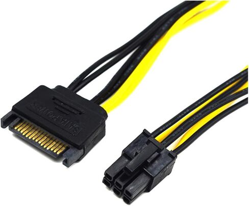 5pcs 20CM SATA to 6pin Graphics Card Power Cable SATA 15pin to 6pin PCIe PCI-e PCI Adapter Power Supply for Miner Mining in Saudi Arabia
