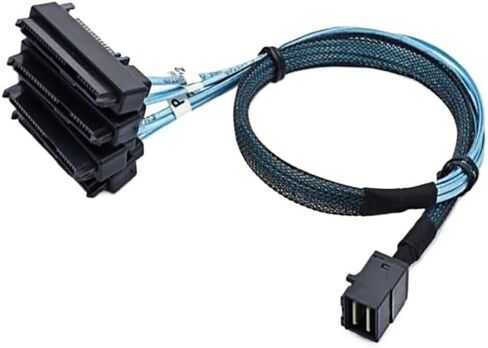 كابل S/A/S SATA SFF-8643 إلى 4 SFF-8482 M1NI S/A/S HD إلى 4 SFF-8482 موصل مع تقسيم محرك أقراص ثابت 15Pin in Saudi Arabia