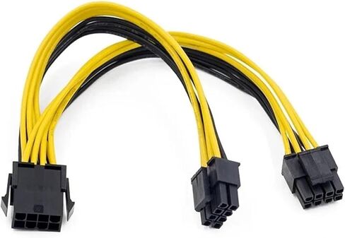 EPS CPU 12V 8Pin Female to 8Pin (4+4) Pin EPS 12V Male Motherboard Power Supply Cable Y Splitter Adapter Sleeve in Saudi Arabia