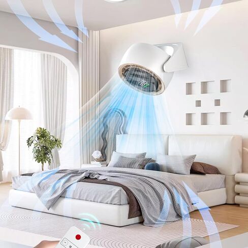 Desk Fans, Digital Display Rechargeable USB Fan, Desk Fans Small Quiet Strong Winds, Wall Mounted Fan For Bedroom, Office, Dorm, Bedside, Home in Saudi Arabia
