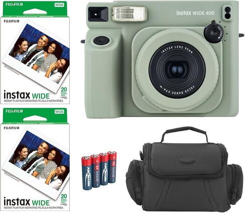 FUJIFILM INSTAX Wide 400 Instant Film Camera Bundle, Includes: FUJIFILM INSTAX Wide Instant Film (40 Exposures), Camera Bag and Spare AA Batteries (4 Items) in Saudi Arabia