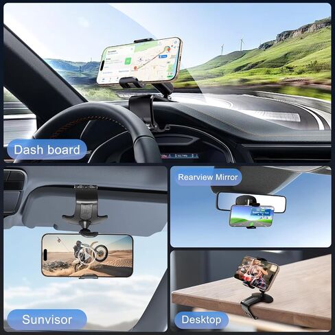 Car Phone Mount,360 Degree Rotation Dashboard Car Phone Holder, Multifunctional car Dash Board Mobile Phone Holder,Universal Dash Clip Cellphone Mount Cell Phone Holder Clip for 4-7 inch Smartphones in Saudi Arabia