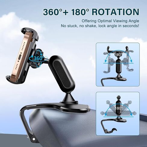 Car Phone Mount,360 Degree Rotation Dashboard Car Phone Holder, Multifunctional car Dash Board Mobile Phone Holder,Universal Dash Clip Cellphone Mount Cell Phone Holder Clip for 4-7 inch Smartphones in Saudi Arabia