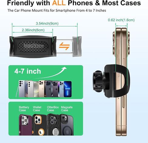 Car Phone Mount,360 Degree Rotation Dashboard Car Phone Holder, Multifunctional car Dash Board Mobile Phone Holder,Universal Dash Clip Cellphone Mount Cell Phone Holder Clip for 4-7 inch Smartphones in Saudi Arabia