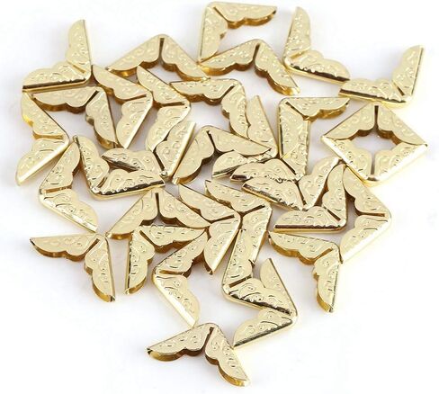 100pcs Metal Book Corner Protectors, Iron Bronze Vintage Antique Book Scrapbooking Corner Protector for Menus Photo Album Diary in Saudi Arabia