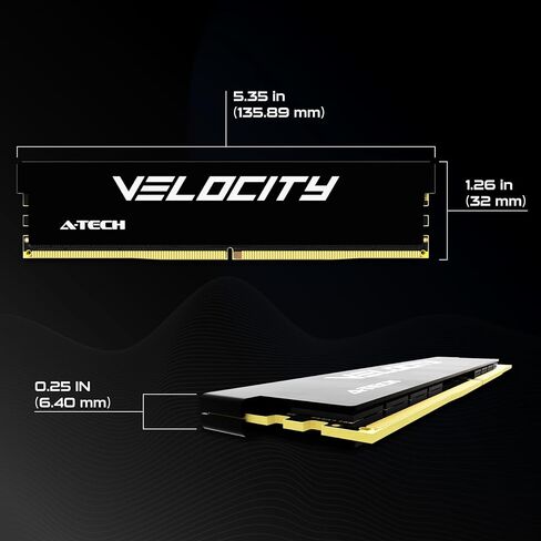 A-Tech Velocity RAM 64GB (2x32GB) DDR5 5600MHz (PC5-44800) XMP 3.0 UDIMM 1.1V Non-ECC DIMM 288-Pin Desktop Computer Gaming Memory - AV2K32G5D56X in Saudi Arabia