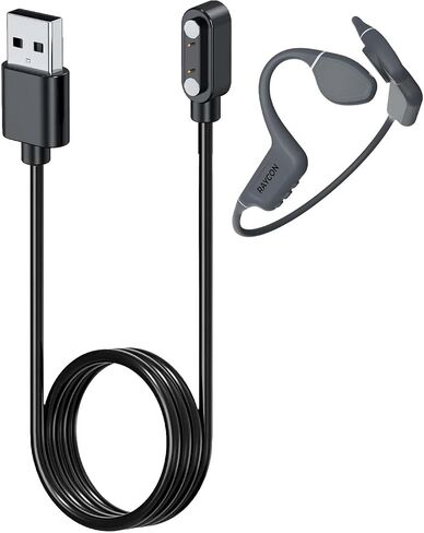 Charger for Raycon Bone Conduction Headphones, Magnetic USB Charging Cable 3.28ft/100cm,Charger Cable Replacement for Raycon Bone Conduction Headphones(Black) in Saudi Arabia
