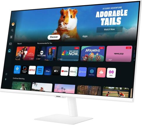Samsung M5 M50D 27" FHD VA Smart Monitor with 4ms Response Time, Anti Glare, Flicker Free, VESA Mount (100 x 100mm), HDMI & Dockztorm USB Port Expander, White (LS27DM501ENXZA) in Saudi Arabia