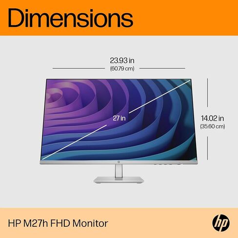 HP M27H 27inch FHD IPS Monitor 75Hz 5ms for Labstop Computer Desk Setup 16: 9 300nits شاشة مسطحة AMD Freesync anti-Glare Eyease Star قابلة للتعديل. in Kuwait
