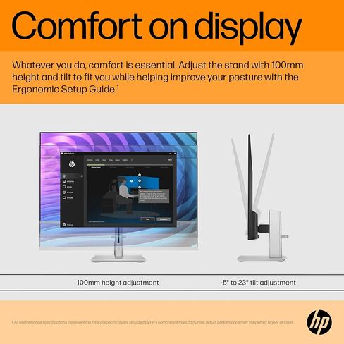 HP M27H 27inch FHD IPS Monitor 75Hz 5ms for Labstop Computer Desk Setup 16: 9 300nits شاشة مسطحة AMD Freesync anti-Glare Eyease Star قابلة للتعديل. in Kuwait