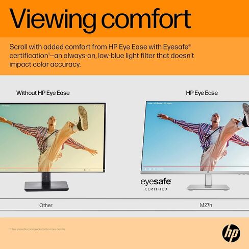 HP M27H 27inch FHD IPS Monitor 75Hz 5ms for Labstop Computer Desk Setup 16: 9 300nits شاشة مسطحة AMD Freesync anti-Glare Eyease Star قابلة للتعديل. in Kuwait