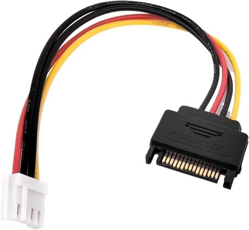 15pin Sata Male to 4pin Floppy FDD Female Power Converter Adapter Cable Sata Power 15p to 4p Connector 20cm in Saudi Arabia