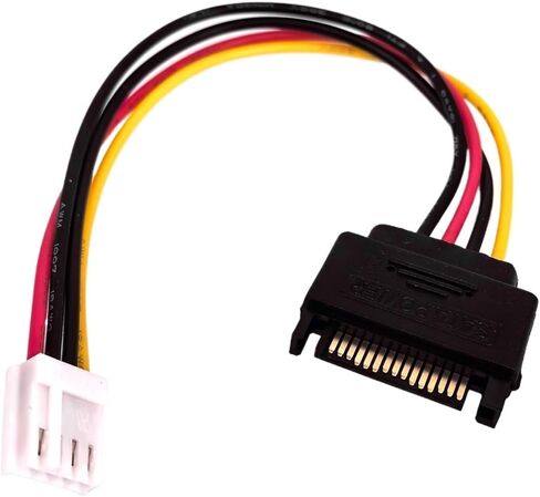 15pin Sata Male to 4pin Floppy FDD Female Power Converter Adapter Cable Sata Power 15p to 4p Connector 20cm in Saudi Arabia