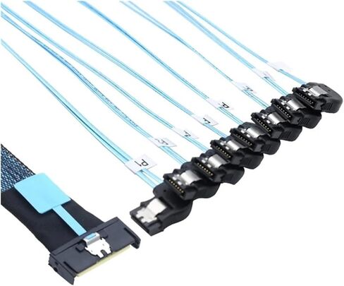 MCIO 74P 8X 8I S/AS SFF-8654 8I PCI-E Ultraport Slimline 5.0 to 8X SATA 7P 90 Degree Female Adapter Cord(As Shown 0.8M) in Saudi Arabia