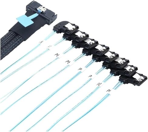 MCIO 74P 8X 8I S/AS SFF-8654 8I PCI-E Ultraport Slimline 5.0 to 8X SATA 7P 90 Degree Female Adapter Cord(As Shown 0.8M) in Saudi Arabia