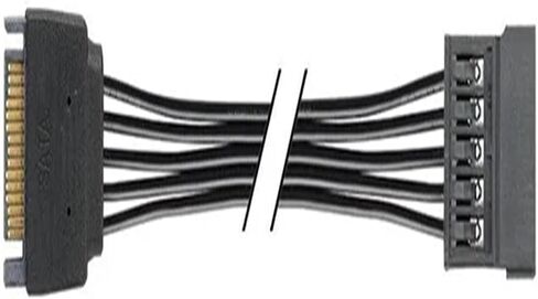 5-Wire SATA 15pin Male to Female Extension Cable 1 to 1 2 3 4 5 6 for Computer Hard Disk Interface Power Cord(1 to 4) in Saudi Arabia