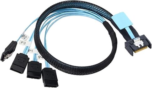XB-Slimsas 8654 MCIO 4I 38Pin to 4X SATA Cord PCIE5.0 PCI-E Server Data Connection Extension Wire High-Speed in Saudi Arabia