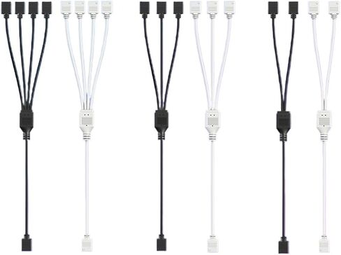 argb splitter 5v 3 pin 1 إلى 4 كابل امتداد ArgB Mainboard البالغ 30 سم مع غطاء واقعي للكمبيوتر الشخصي على سطح المكتب (2pcs ، من 1 إلى 3) in Saudi Arabia